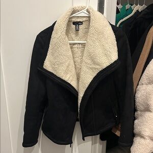 Aqua Black jacket with shearling